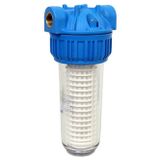 Aquafer 10" Daire Tesisat Girişi Yıkanabilir Su Filtresi 3/4" Girişli