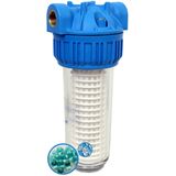 Aquafer 10 İnç (1 1/4 İnç Girişli) Siliphoslu Yıkanabilir Su Arıtma Filtresi Kirece Karşı Etkili