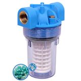 Aquafer 5 Inç (1/2 Inç Girişli) Siliphoslu Yıkanabilir Su Arıtma Filtresi Ekonomik Kirece Karşı Etkili