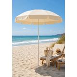 Aquafit 10 Metal Telli Tente - Plaj Balkon Bahçe Şemsiyesi - Eğilebilir - 200CM -Bidonsuz - Krem