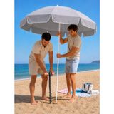 Aquafit 10 Metal Telli Tente - Plaj Balkon Bahçe Şemsiyesi - Eğilebilir - 200CM - Kazık Dahil - Gri