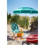Aquafit Dayanıklı - 10 Telli - Eğilebilir - 2 Metre Plaj Sahil Şezlong Şemsiyesi - Bidon Dahil - Yeşil