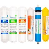 Aquafit Kapalı Kasa Su Arıtma Cihazı İki Taraflı Çubuklu 6'lı Filtre Seti ve Pompa - Çok Renkli