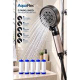 AquaFlex 5 Fonksiyonlu Filtreli Duş Başlığı ve – Kireç & Klor Arıtmalı Yüksek Basınçlı Duş Başlığı