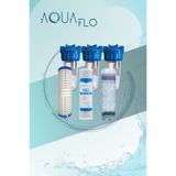 AQUAFLO 10" 3'lü Daire Bina Ev Girişi Su Arıtma Sistemi (Silifoz, yıkanabilir ve CTO filtre dahil) (3/4" Giriş)