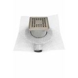 aquaflowsuzgecpro Q50 Yandan Çıkışlı İzolasyon Uyumlu Fileli Yer Süzgeci 5 cm – Kesilebilir Üst Gövde (9 cm) Banyo Duş Gideri 10x10