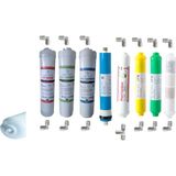 Aquafly 12" Inline 7 Filtre 10 Aşama ( Alkali ve 4in1 ) Su Arıtma Filtresi Kapalı Kasa Cihaz Uyumlu - Yeşil
