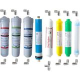 Aquafly 12" Inline 8li Takım Alkali Mineral Infrare Su Arıtma Filtresi Kapalı Kasa Cihaz Uyumlu - Şeffaf