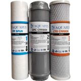 Aquafly AQUA FLY Açık Kasa Su Arıtma Cihazı Filtresi Çift Karbonlu 3lü Set Arıtıcı Filtresi 10' Açık Kasa Uyumlu - Renkli