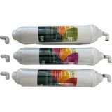 Aqualine 12" Inline 3'lü Su Arıtma Filtre Seti Bağlantı Aparatlı