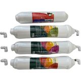 Aqualine 12" Inline 4'lü Arıtma Filtresi Seti