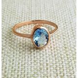 Aquamarin Taşlı Oval Gümüş Yüzük