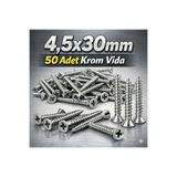 Aquamarine KROM VİDA 4.5X30mm 50 ADET PASLANMAZ INOX VİDA