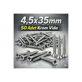 Aquamarine KROM VİDA 4.5X35mm 50 ADET PASLANMAZ INOX VİDA