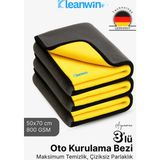 Aquamax 3’lü Set 50X70 cm Mikrofiber 800 Gsm Oto Kurulama Havlusu – Çift Katlı Ultra Emici Havlu