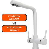 Aquames - Su Arıtma İçin Beyaz 3 Yollu Musluk