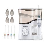 Aquapick Su Pensesinde Diş Temizleyici, Ev için Oral irrigatör, 20 oz (600 ml) 4'lü Jet Uçlu Büyük Su Deposu (AQ-350) Gri