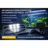 Aquaplant Akvaryum İkili Modül LED Aydınlatması Yüksek Işık Gücü Beyaz Işık Kolay Montaj