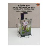 AQUAROOTTECH Nano akvaryum 15 x 15 x 25 Armatür ve doğal dekor lu