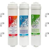 Aquastore Kapalı Kasa ve Roben Su Arıtma Cihazı Filtresi 3'lü Set - Çok Renkli