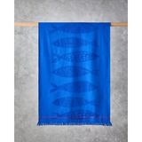 Aquatic Fish Pamuklu Plaj Havlusu 70X140 cm Çivit Mavi - 70 x 140 cm