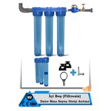 Aquatime Daire Bina Sayaç Girişi 20" Inc 3 Aşama Su Arıtma Ve Yumuşatma Sistemi (FİLTRESİZ)
