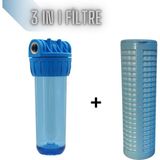Aquatime Daire ve Bina Girişi Su Arıtma 3ü Bir Arada (Yıkanır-Sediment-Silifoz) Filtresi ve Filtre Kabı
