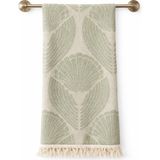AQUATOLIA Aquatolıa Doris Peştemal - %100 Pamuk- 100X180- Peştemal- Plaj Havlusu- Istiridye Desen - Yeşil - 100 × 180 cm