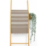 AQUATOLIA Kadyanda Peştemal - %100 Pamuk- 100X180- Peştemal- Plaj Havlusu- Çizgi Desen - Bej - 100 × 180 cm