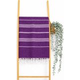 AQUATOLIA Kadyanda Peştemal - %100 Pamuk- 100X180- Peştemal- Plaj Havlusu- Çizgi Desen - Lila - 100 × 180 cm