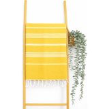 AQUATOLIA Kadyanda Peştemal - %100 Pamuk- 100X180- Peştemal- Plaj Havlusu- Çizgi Desen - Sarı - 100 × 180 cm