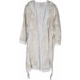 AQUATOLIA Müslin Resif Kapşonlu Bornoz -% 100 Pamuklu- Kapşonlu - Unisex Bornoz - S - M - Bej