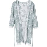 AQUATOLIA Müslin Resif Kapşonlu Bornoz -% 100 Pamuklu- Kapşonlu - Unisex Bornoz - S - M - Yeşil