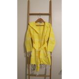 AQUATOLIA Unisex Kadyanda Peştemal Bornoz-Pamuklu - Çocuk Bornozu - 4 - 6 Yaş - Sarı