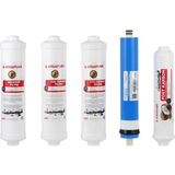 Aquatürk 5'li Inline Su Arıtma Cihazı Filtre Seti Sediment GAC CTO Post Karbon Filtreler