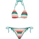 Aquella Büzgü Detaylı Renkli Triko Üçgen Bikini Takım - 36