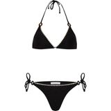 Aquella Süet Dokulu Siyah Üçgen Bikini Takım - 36