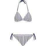 Aquella Triko Lacivert Ekru Çizgili Üçgen Bikini - 40