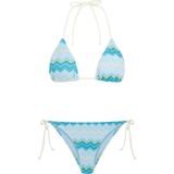 Aquella Triko Renkli Üçgen Bikini Takım - Çok Renkli - 38