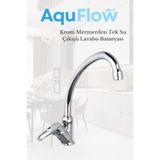 AquFlow Mermerden Tek Su Çıkışlı Musluk Batarya Tek Su Girişli Lavabo Mutfak