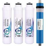Aquifer İhlas Aura Cebilon Silver ve Platinum Su Arıtma Cihazı Uyumlu 3 + 1 Mebran Filtre Seti