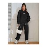 Aqweem Kadın One Baskılı Sweatshirt Eşofman Alt Üst Takımı