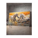 Ar Ajans Kanvas Tablo Çift Beyaz At Dekoratif Kanvas Tablo 50 X 70