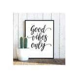 Ar Ajans Kanvas Tablo Good Vibes Only Temalı Çerçeve Görünümlü Salon Mutfak Duvartemalı Mdf Tablo 30 X 40 ARMDF1002602