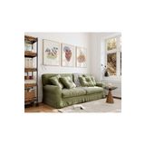 Ar Ajans Kanvas Tablo Modern Yeşillik Boho Soyut Çerçeve Görünümlü 3'Lü Set Tablo 30 X 40