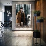 Ar Ajans Kanvas Tablo Mustafa Kemal Atatürk Ormanda Asil Kurt Kanvas Tablo - 50 x 70 cm - Renkli