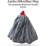 Ar Armese Jumbo Boy Gri Renk Mikrofiber Paspas Mop Yedek Ucu Çizmez ve Ses Yapmaz Özel Doku