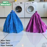 Ar Armese Premium Havlu Yedek Mop 2'li Set %100 Mikrofiber Mop Bez Yenilenen ve Güçlü Başlık Ithal Kumaş - 001-Renkli