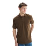 Ar-ma Erkek Battal Büyük Beden Polo Yaka Tişört Regular Fit%100 Pamuk Pike Basic Y29374870302 Kahverengi-K1