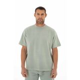 Ar-ma Erkek Bisiklet Yaka Sweatshirt Basic Baskisiz Cepsiz Kisa Kollu Örme Kumaş Oversize%95 Pamuk%5 Likra 30/2 Diagonal 2 İplik Y25344376401 Yeşil-Y18